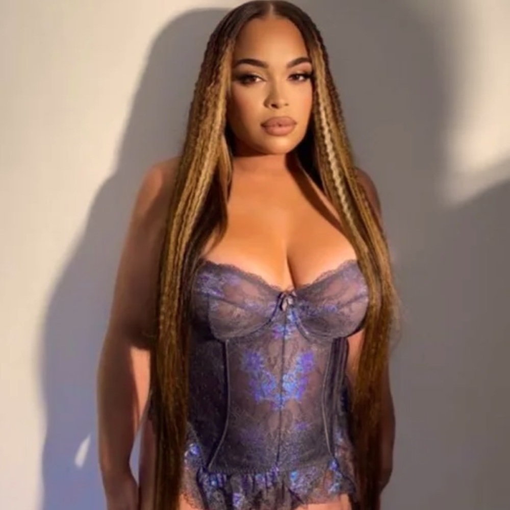 SavageXFenty lace corset and matching thong in size Medium